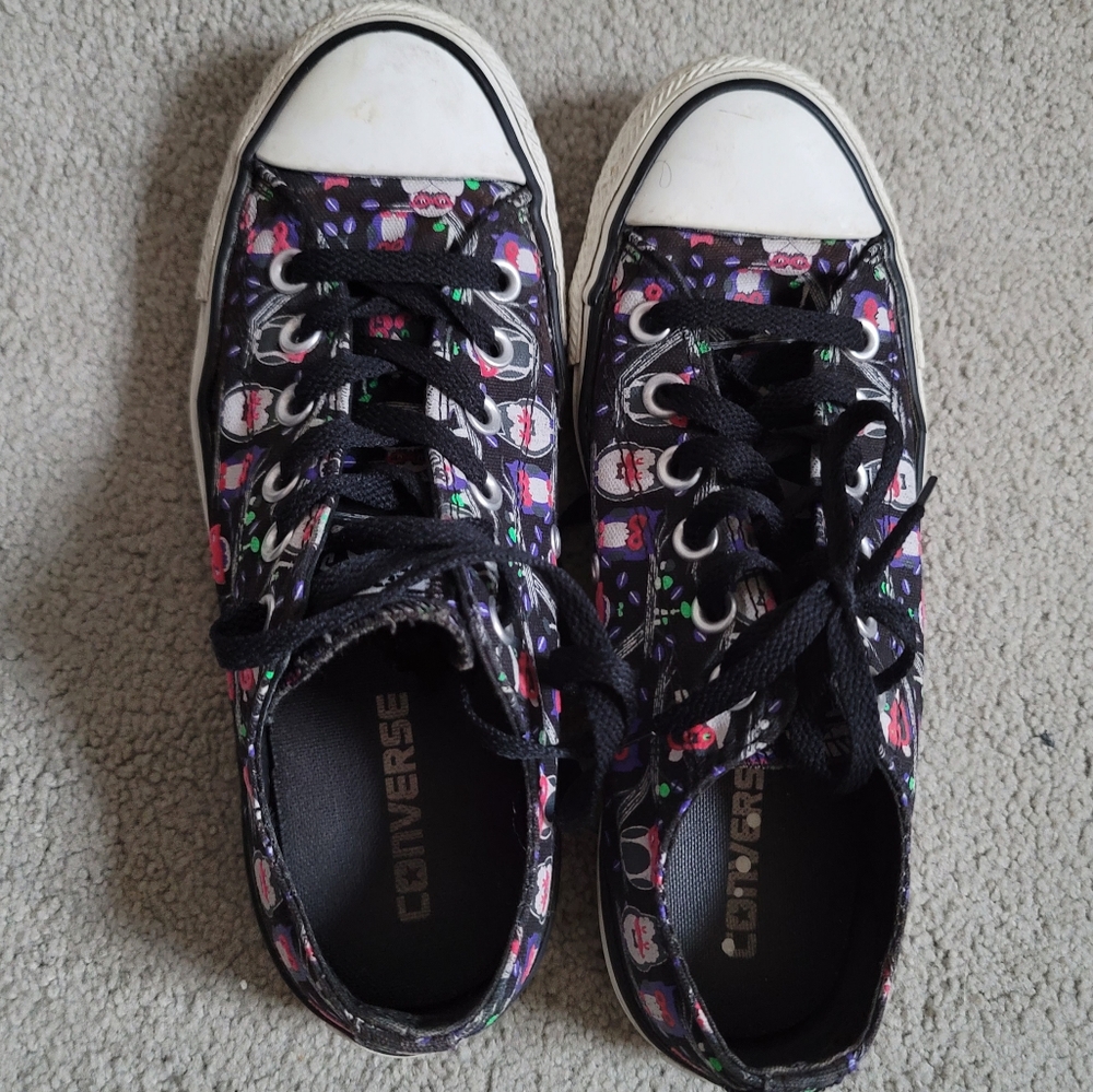 Converse black with owls size 7